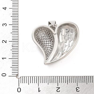 Brass Micro Pave Clear Cubic Zirconia Pendants KK-C064-01P-1