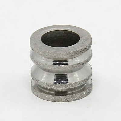 Tarnish Resistant 201 Stainless Steel Large Hole Column Textured Beads LS-STAS-G037-09-1