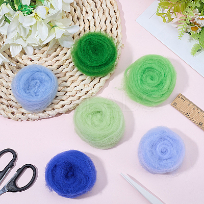 18Pcs 6 Colors DIY Wool Roving DIY-SP0005-80B-1
