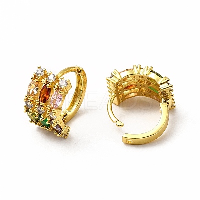 Rack Plating Brass Micro Pave Cubic Zirconia Leverback Earrings EJEW-H093-01A-G-1