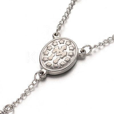 Tarnish Resistant 304 Stainless Steel Rosary Bead Necklaces NJEW-L353-54-1