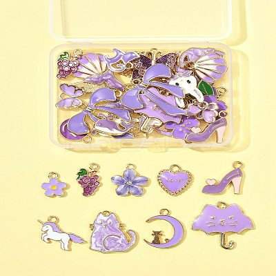 40Pcs 20 Styles Alloy Enamel Charms ENAM-FS0003-38A-1