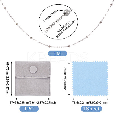 1M 925 Sterling Silver Satellite Chains STER-TA0001-21-1