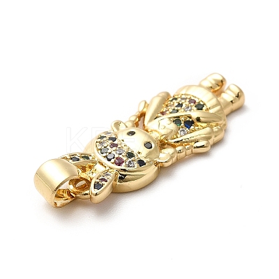 Brass Micro Pave Cubic Zirconia Pendants KK-H433-14B-G-1