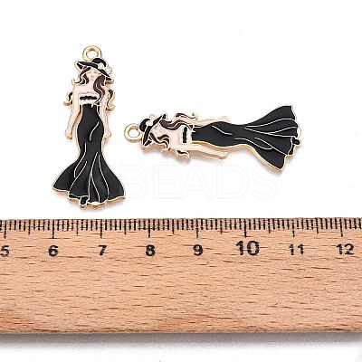 Rack Plating Alloy Enamel Pendants ENAM-N056-427-1