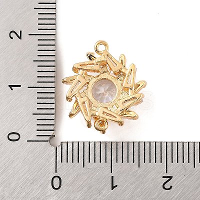 Brass Pave Clear Cubic Zirconia Connector Charms KK-S389-40G-1
