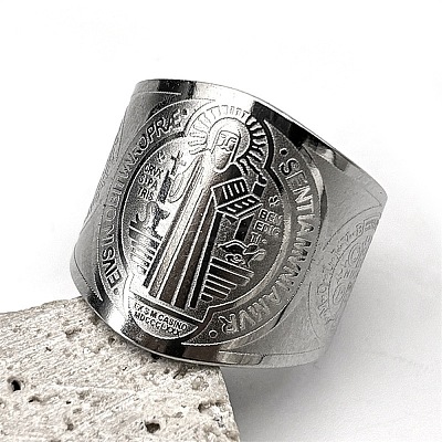201 Stainless Steel Cuff Rings LS-RJEW-F190-01P-1