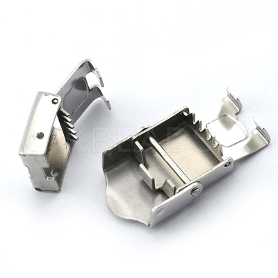 Tarnish Resistant 201 Stainless Steel Watch Band Clasps STAS-K173-01C-1