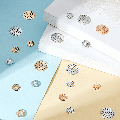 400Pcs 4 styles Iron Finger Ring/Brooch Sieve Findings IFIN-GA0001-49-1