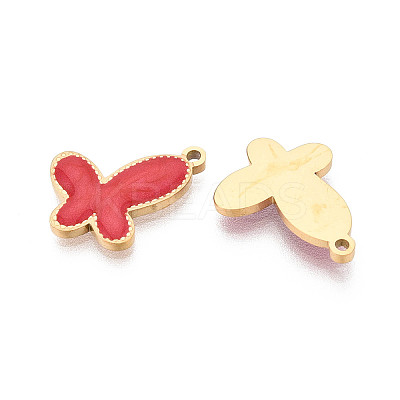 304 Stainless Steel & Enamel Butterfly Pendants STAS-T073-15A-1