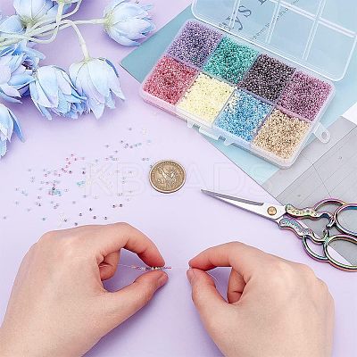 120g 5 Style 12/0 Imitation Jade Glass Seed Beads SEED-NB0001-87-1