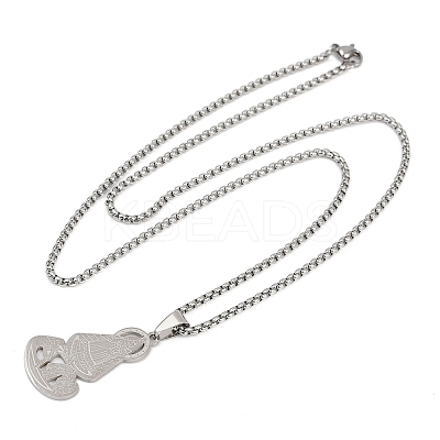 Virgin 201 Stainless Steel Pendant Necklaces for Men Women LS-NJEW-K283-18P-1