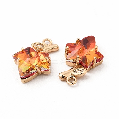 Brass with K9 Glass Charms KK-B071-14G-04-1
