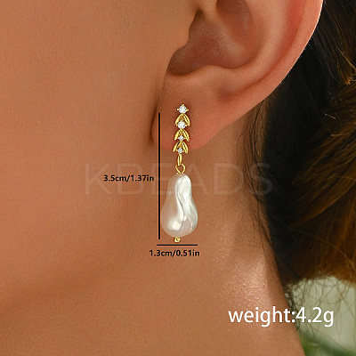 Elegant Brass Dangle Stud Earrings LS-KS8037-3-1