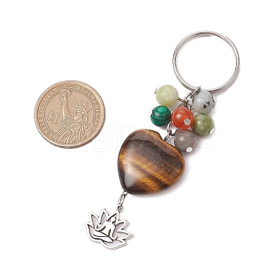 Natural & Synthetic Gemstone Keychain KEYC-JKC01155-1