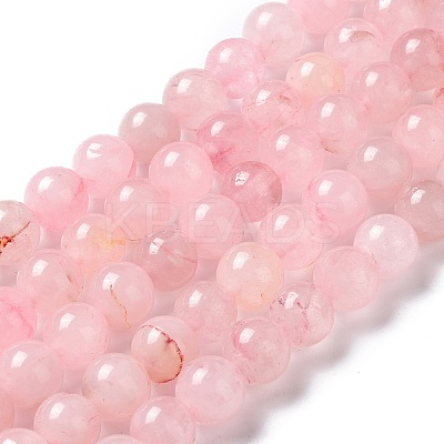 Natural Rose Quartz Dyed Beads Strands X-G-B046-07-1