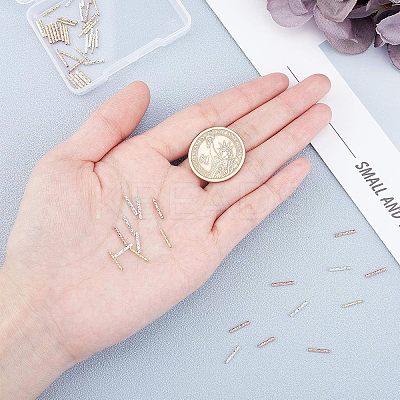 SUPERFINDING 40pcs 2 Color  Brass Tube Beads KK-FH0003-26-1