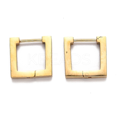 304 Stainless Steel Square Huggie Hoop Earrings STAS-J033-09B-G-1