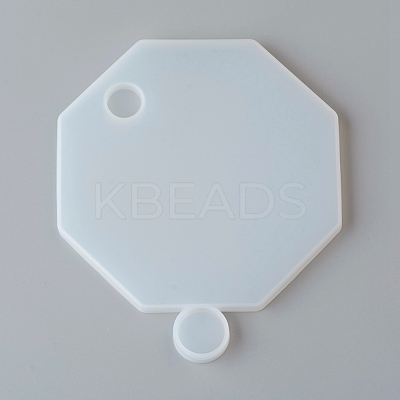 Octagon Lid Silicone Molds AJEW-D046-18-1