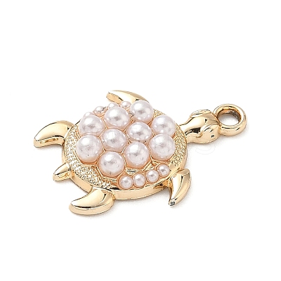 Plastic Imitation Pearl Pendants PALLOY-P313-10B-G-1