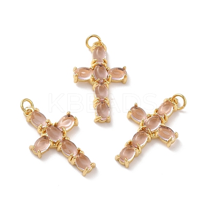 Rack Plating Brass Micro Pave Cubic Zirconia Pendants LS-KK-A160-02G-1