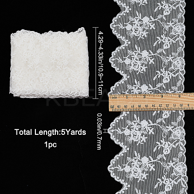 5 Yards Flat Nylon Mesh Embroidered Lace Trim OCOR-GF0001-86A-1
