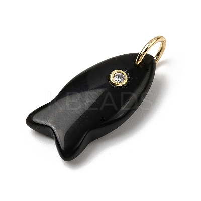 Natural Obsidian Pendants X-G-A297-01G-09-1