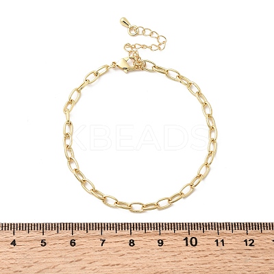 Brass Cable Chain Bracelet for Women BJEW-A065-10G-1