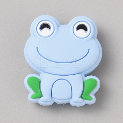 Frog Food Grade Eco-Friendly Silicone Focal Beads SIL-WH0006-29D-1