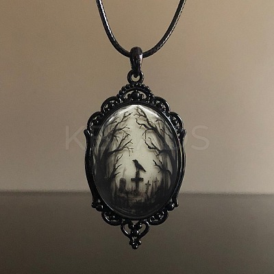 Halloween Alloy Pendant Necklaces PW-WGAE9C8-01-1