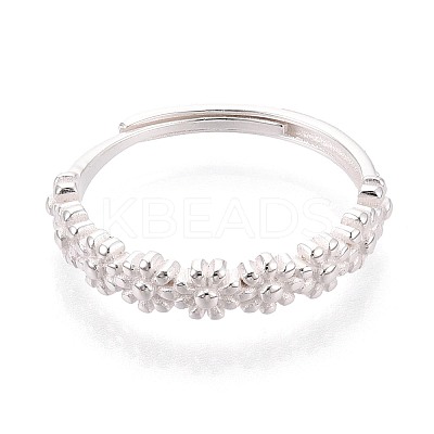 925 Sterling Silver Adjustable Finger Rings for Women STER-N016-146S-1