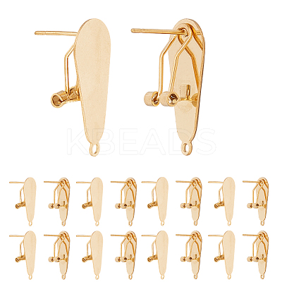 10Pcs 304 Stainless Steel Stud Earring Findings STAS-SP0001-88B-G-1