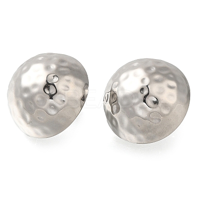 304 Stainless Steel Half Round Stud Earrings EJEW-I312-05P-1