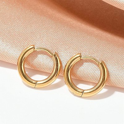 202 Stainless Steel Huggie Hoop Earrings X-EJEW-F111A-14mm-G01-1