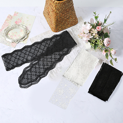 3Pcs 3 Style French Embroidery Lace Polyester Headband MRMJ-GF0001-38-1