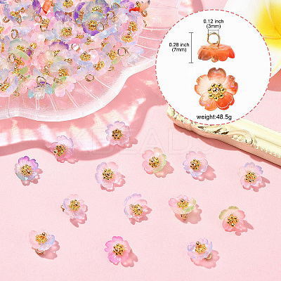 100Pcs Luminous & Two Tone Transparent Resin Charms PALLOY-CJ00112-1