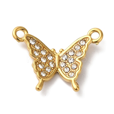PVD Vacuum Plating 304 Stainless Steel Rhinestone Pendants STAS-L081-002G-02-1