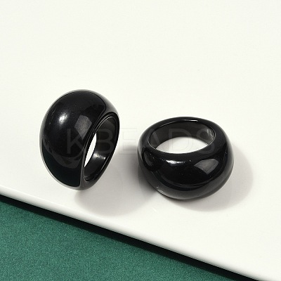 Natural Obsidian Finger Rings for Unisex RJEW-C128-01C-1