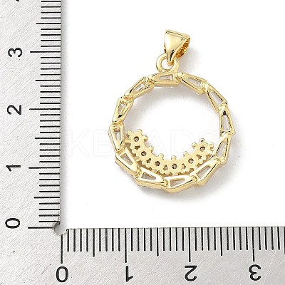 Christmas Brass Micro Pave Cubic Zirconia Pendants KK-H537-21G-1