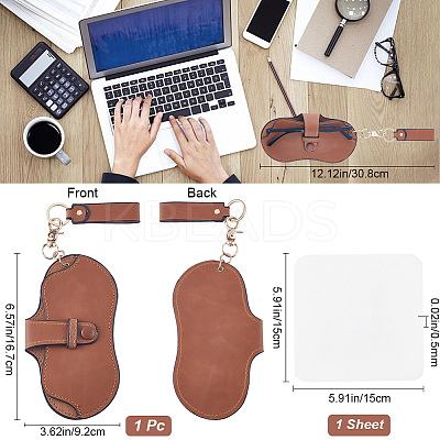 1Pc PU Leather Eyeglass Cases AJEW-CN0002-63A-1