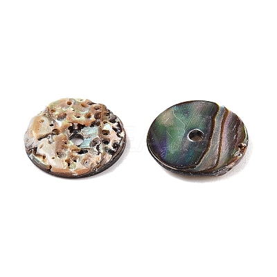 Natural Paua Shell Donut/Pi Disc Charms SHEL-T020-11-1