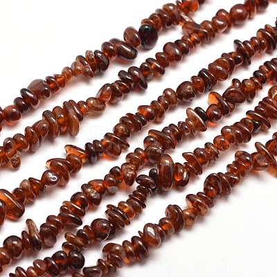 Natural Garnet Chip Bead Strands G-M205-73-1