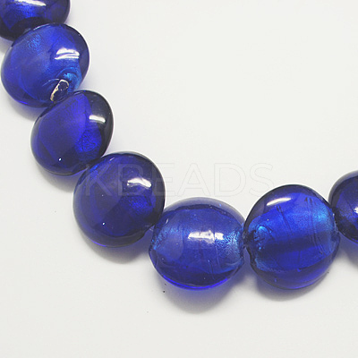 Handmade Silver Foil Glass Beads FOIL-R061-M-1