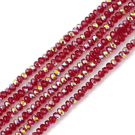 Transparent Electroplate Glass Beads Strands EGLA-F156-AB01-1