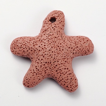 Synthetic Lava Rock Big Starfish/Sea Stars Pendants G-O025-05G-1