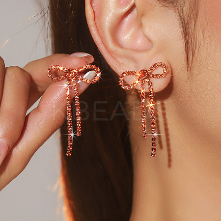 Brass Rhinestone Stud Earrings FS-WG4CB7C-10-1