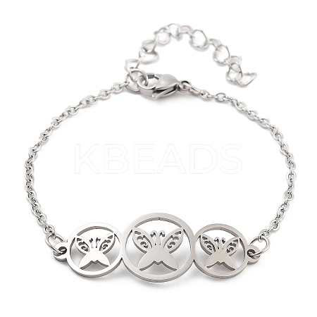 Non-Tarnish Stainless Steel Cable Chain Link Bracelets for Women Men STAS-Z061-01P-12-1