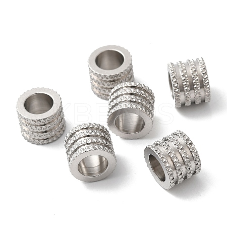 202 Stainless Steel European Beads STAS-A081-06P-1