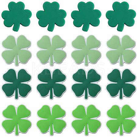 20Pcs 4 Styles Clover Food Grade Silicone Beads SIL-SC0002-57-1