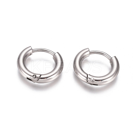 Tarnish Resistant 304 Stainless Steel Huggie Hoop Earrings LS-EJEW-G272-01-8mm-P-1